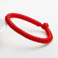 thumbnail image 4 of Pulseras de hilo Trenzado Qarigey rojo hecho a mano 13CM, 4 of 6