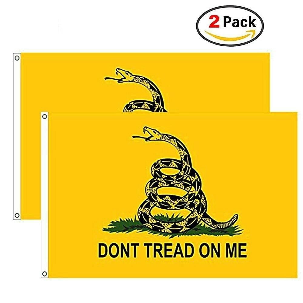 2-Pack 3X5 Ft Gadsden DONT TREAD ON ME Culpepper Rattlesnake Tea Party Flag 