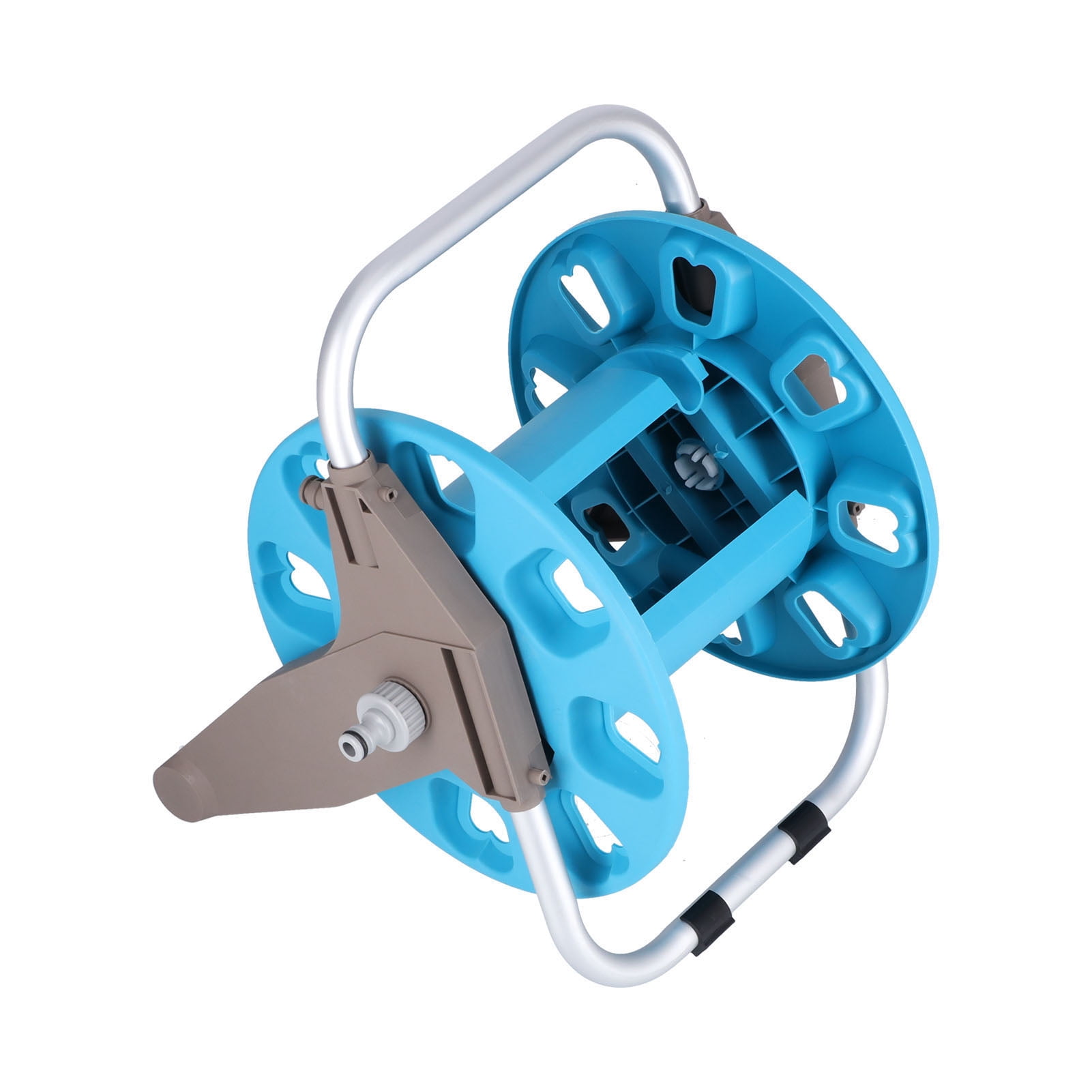BIMZUC G1/2 Garden Water Hose Reel Rack Hand Push Waterpipe Cart Storage For 30m Pipe Yard Lawn Care (13.0 x 14.6 x 16.9 inches / 33 x 37 x 43 cm)