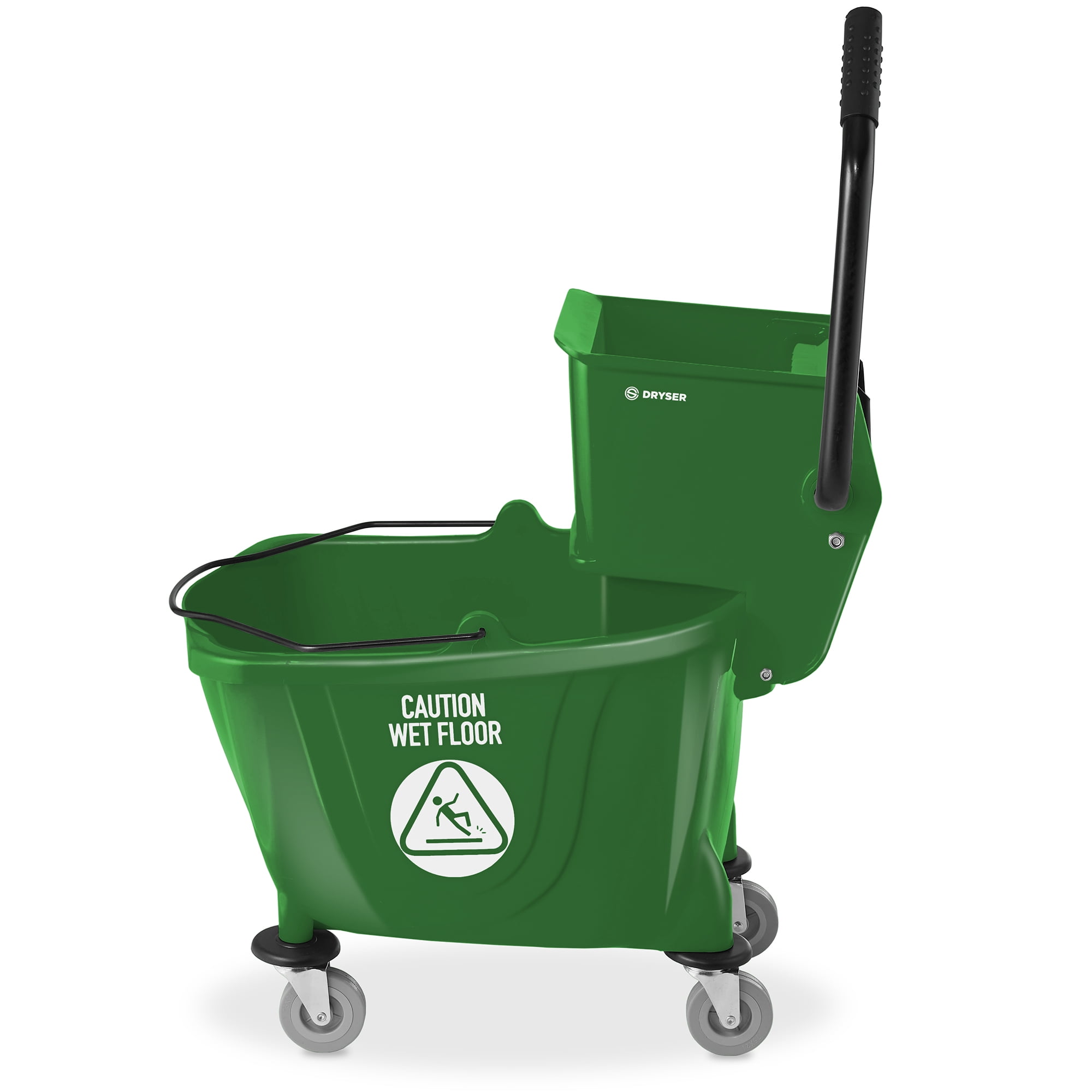 Dryser Commercial Mop Bucket with Side Press Wringer, 33 Quart, Green