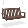thumbnail image 5 of WestinTrends Malibu Outdoor Patio HDPE Hanging Front Porch Swing Bench, Dark Brown, 5 of 16