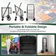 thumbnail image 5 of Jumbo Folding Shopping Cart with Rolling Swivel Wheels, Foldable Grocery Cart on Wheels with Double Basket, Heavy Duty Utility Cart, Shopping Carts for Groceries Laundry Book Luggage Travel, Black, 5 of 8