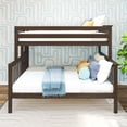 thumbnail image 6 of Max & Lily Solid Wood Bunk Bed, Twin over Full with Ladder on End for Kids, Walnut, 6 of 11