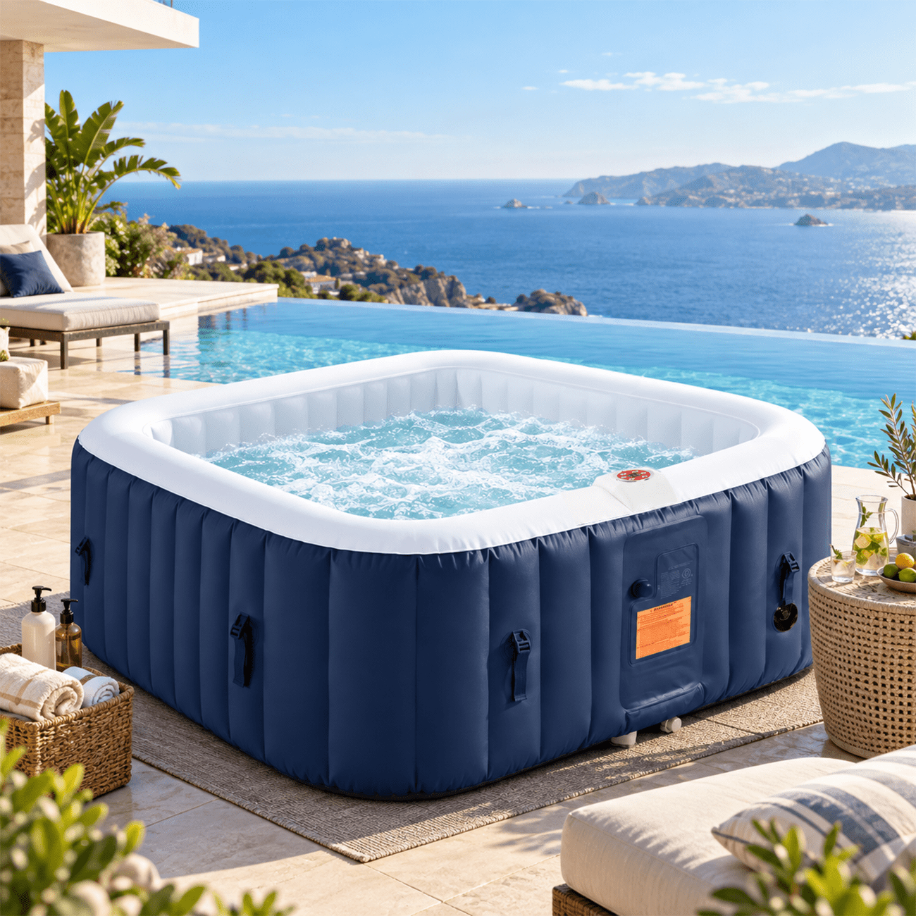 Avenli Oasis 2-3 Person Inflatable Hot Tub Spa with Cover, 105
