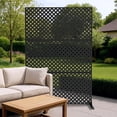 thumbnail image 2 of Senfot Galvanized Steel Outdoor Privacy Screen, 3-Piece Set, Weather Resistant for Patio Backyard Black, 2 of 7