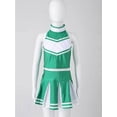 thumbnail image 5 of JanJean Kids Girls Cheer leader Costume Cheerleading Uniform Outfit Shell Tank Top with Pleated Skirt Green 6, 5 of 7