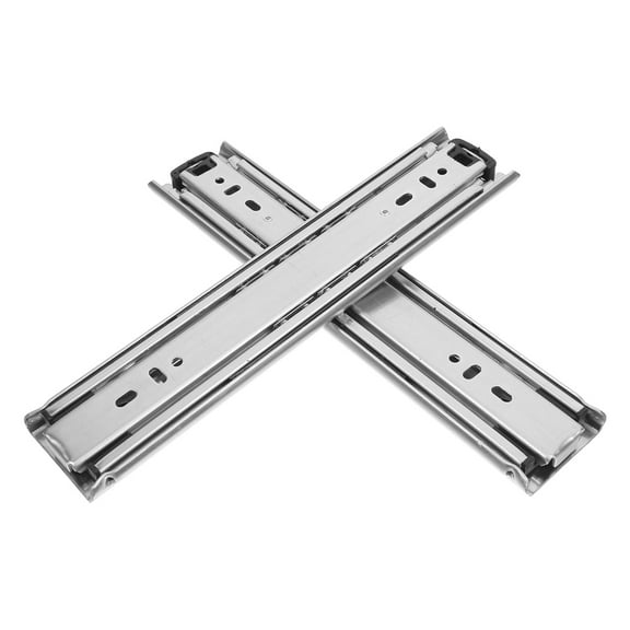 FRCOLOR 2 Pcs Heavy Duty Metal Cabinet Sliding Rails Full Dresser Drawer Replacement Parts Silver