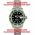 thumbnail image 4 of WATCH BEZEL COMPLETE FOR ROLEX SUBMARINER 16800 16808 16610 16610LV 16618 GREEN, 4 of 4