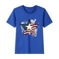 thumbnail image 2 of Kids Summer New Independence Day T-Shirt 4Th Of July Graphic Tees Girls Boys Casual Short Sleeve Round Neck Cotton Tops Blue 9-10 Years, 2 of 5