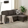 thumbnail image 3 of Zinus Hudson Convertible Modern Upholstered Sectional Sofa Couch with Reversible Ottoman, Dark Grey, 3 of 8
