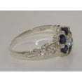 thumbnail image 3 of LBG 10k White Gold CubicZirconia & Sapphire Womens Band Ring - Size 5, 3 of 4