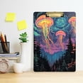 thumbnail image 2 of FORMRS Acrylic Clipboard with Low Profile Clip Standard A4 Letter Size, 12.5" x 9", Psychedelic Jellyfish, 2 of 8