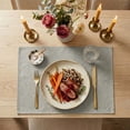 thumbnail image 5 of Sm:)e Light Grey Placemats 12 x 18 Inch Set of 6, Seasonal Washable Kitchen Dining Table Decoration for Home Party,240g（0.53lb）, 5 of 7