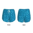 thumbnail image 6 of Uemuo Blue Glitter Pattern Women's Athletic Shorts High Waisted Running Shorts with Liner Pockets Gym Elastic Workout Shorts-Medium, 6 of 9