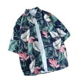 thumbnail image 2 of Jjayotai Men's Hawaiian Shirts Clearance, Cotton Short Sleeve Button Down Summer Tropical Beach Shirt with Pocket Green L, 2 of 4