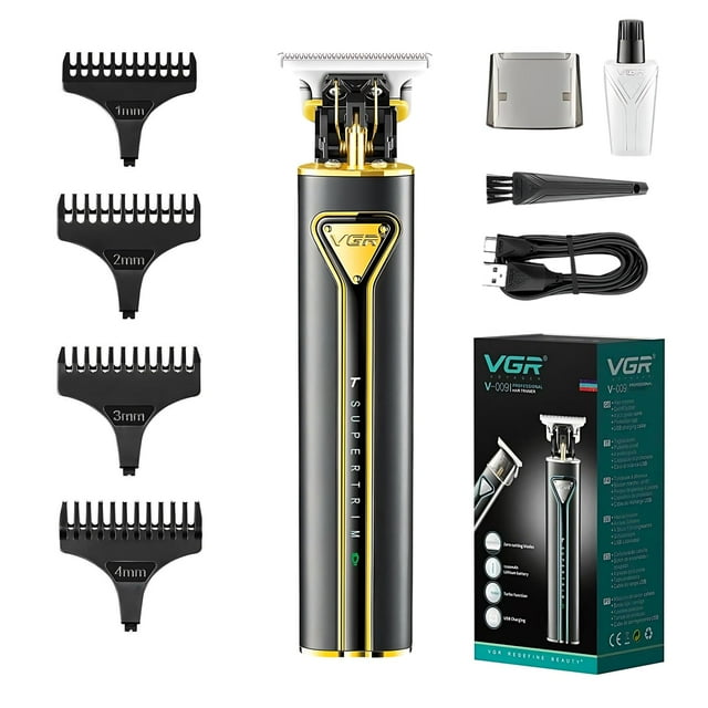 Maquina Para Cortar Cabello VGR V-009 Trimmer Perfiladora (DORADO).