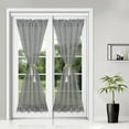 thumbnail image 3 of Goory Sheer French Door Curtains Rod Pocket Semi Voile Single Curtain Panel for Patio Doors Window Kitchen Decor Grey 25*40inch, 3 of 8