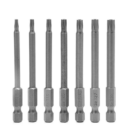 

ZUARFY High Precision 7Pcs 75mm T8-T30 Magnetic Torx Screwdriver Bit 1/4 Inch Hex Shank