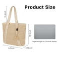 thumbnail image 2 of Bolsa de playa tejida de gran capacidad hecha a mano verde para mujer,Beige, 2 of 2