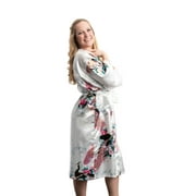 Medium Length Womens Robes, Sizes 2 to 18, Bride and Bridesmaid Robe - Floral Sleepwear