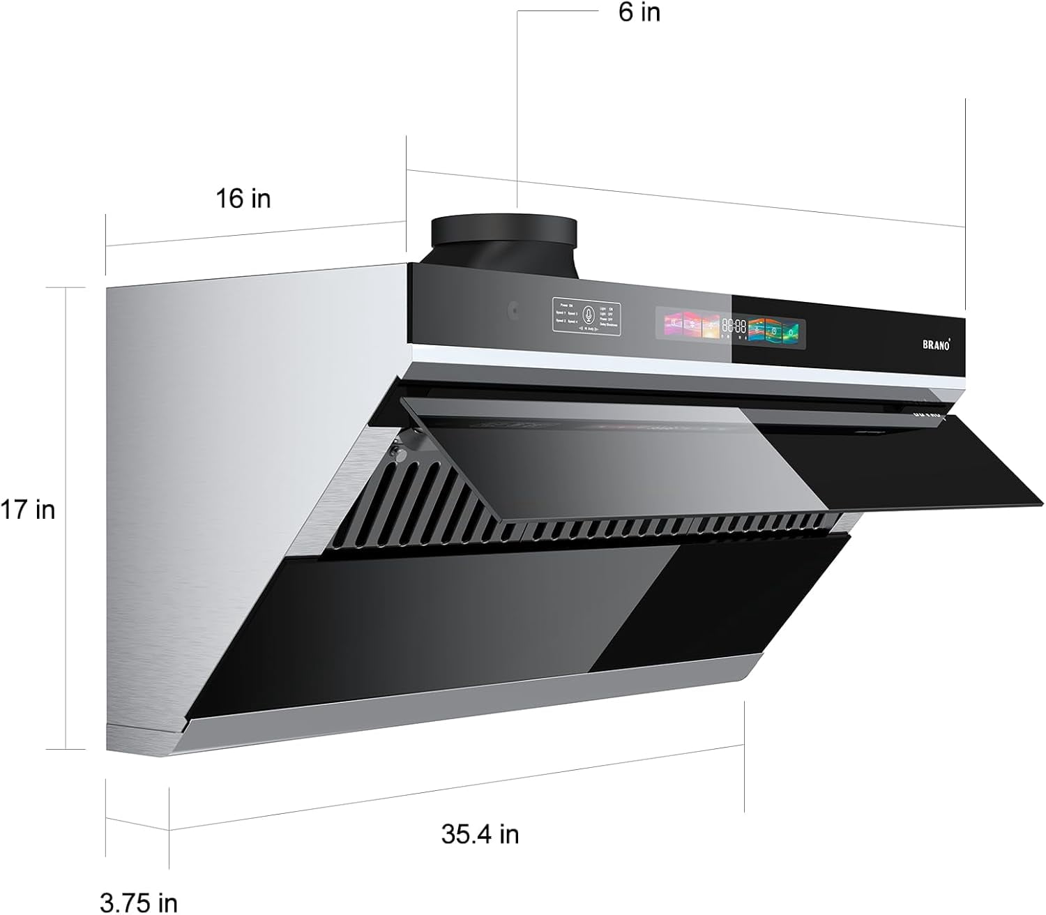 Under Cabinet Range Hood 36 inch,Range Hood 900 CFM with Voice/Gesture Sensing/Touch Control Panel