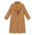 thumbnail image 4 of Women's Classic Mid-Length Trench Overcoat Winter Casual Long Blend Wool Coat For Daily Outings With Pockets, 4 of 4