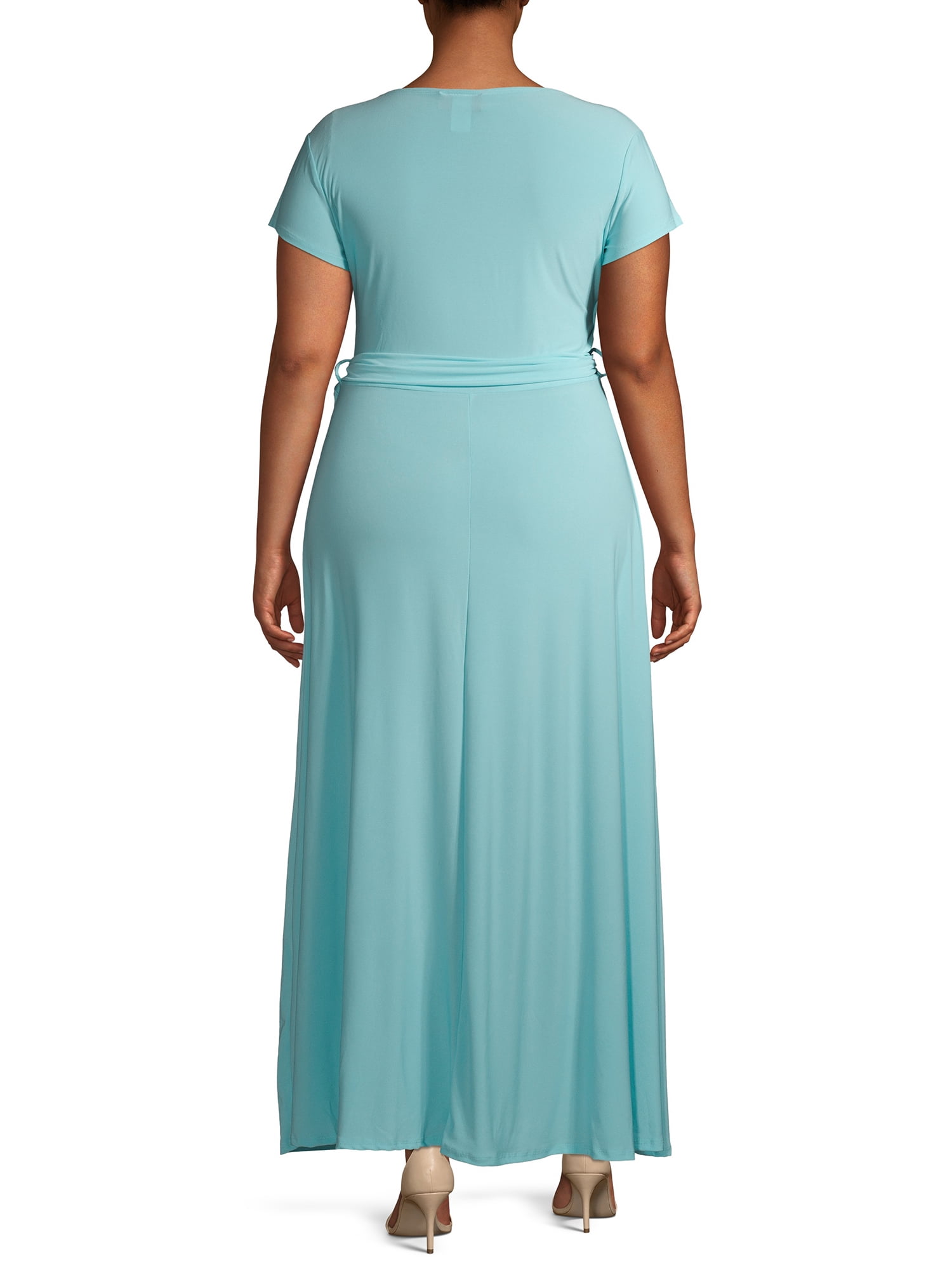 Ella Samani Women's Plus Size Short Sleeve Maxi Wrap Dress