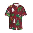 thumbnail image 2 of Balery Dinosaur Christmas Happy New Year Print Men's Hawaiian Shirts Short Sleeve Beach Shirt Relaxed Fit Vacation Button Down Shirts-XX-Large, 2 of 9