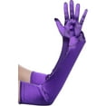 thumbnail image 1 of Long Opera Party 20s Satin Gloves Stretchy Adult Size Elbow Length, 1 of 4