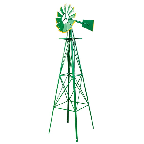 8ft Garden Windmill Heavy Duty Metal, Ornamental Garden Windmill Parts