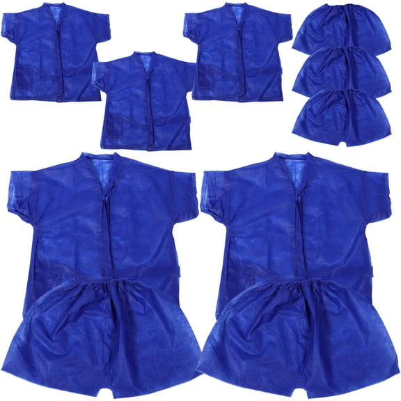 NIAIZEK 5Sets Practical Blue Sauna Sweat Suit Disposable for Spa Beauty Salon Travel