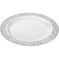thumbnail image 2 of 10.25 Inch Silver Plastic Round Dinner Plates Pebble Design – Elegant Disposable Tableware for Weddings Parties and Events – Durable Stylish and Reusable Design – Perfect for Catering Buffets (110), 2 of 2