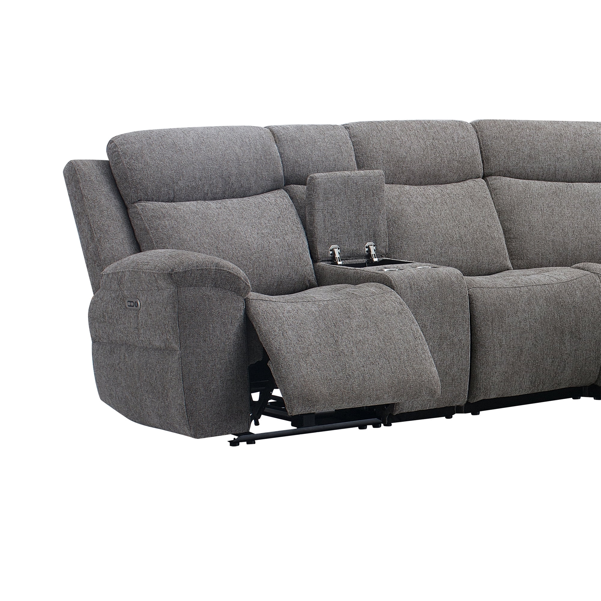 AC Pacific Tammy 6-Piece Reclining Sectional Sofa, Light Grey