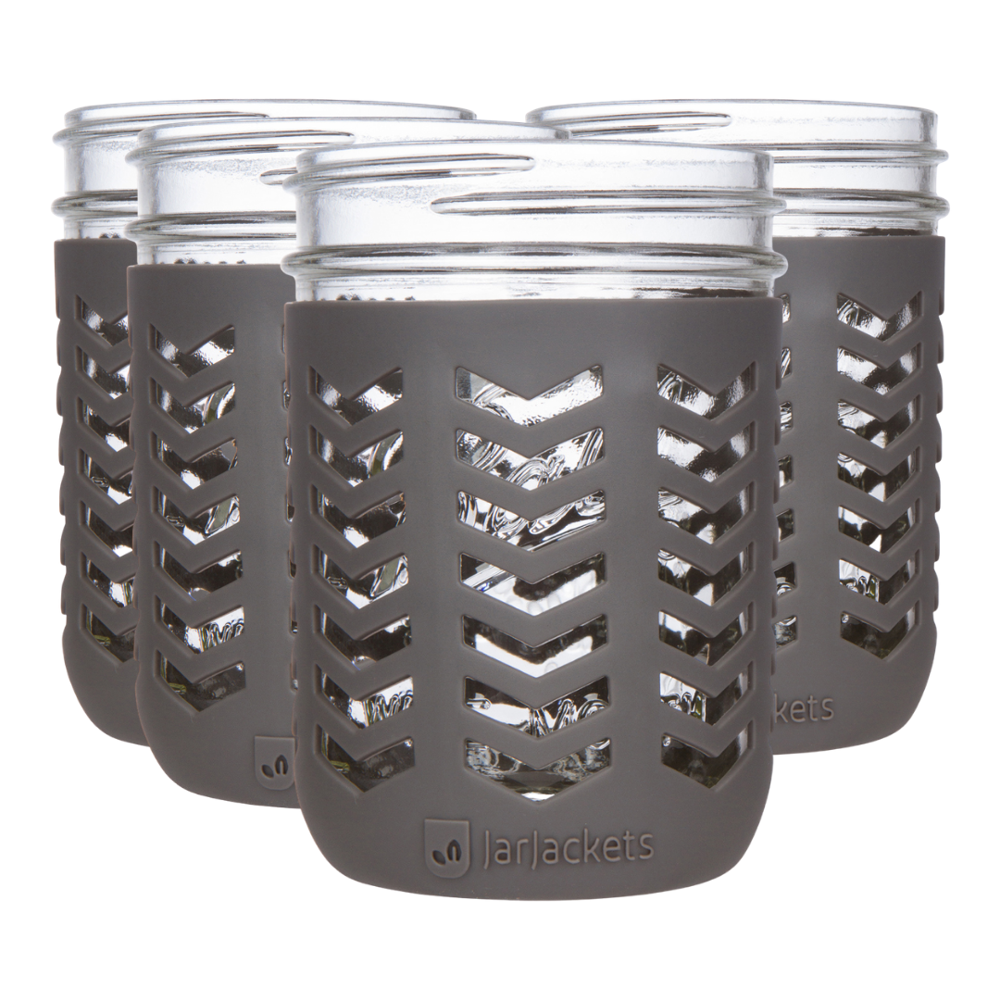 Silicone Mason Jar Protector Sleeves 16oz (1 pint) WideMouth Jars (4