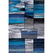 La Dôle Rugs Copper Vincenza Collection Abstract Elegant European Soft Area Rug Carpet in Black Grey Turquoise Blue, 7x10 (6'5" x 9'5" , 200cm x 290cm)