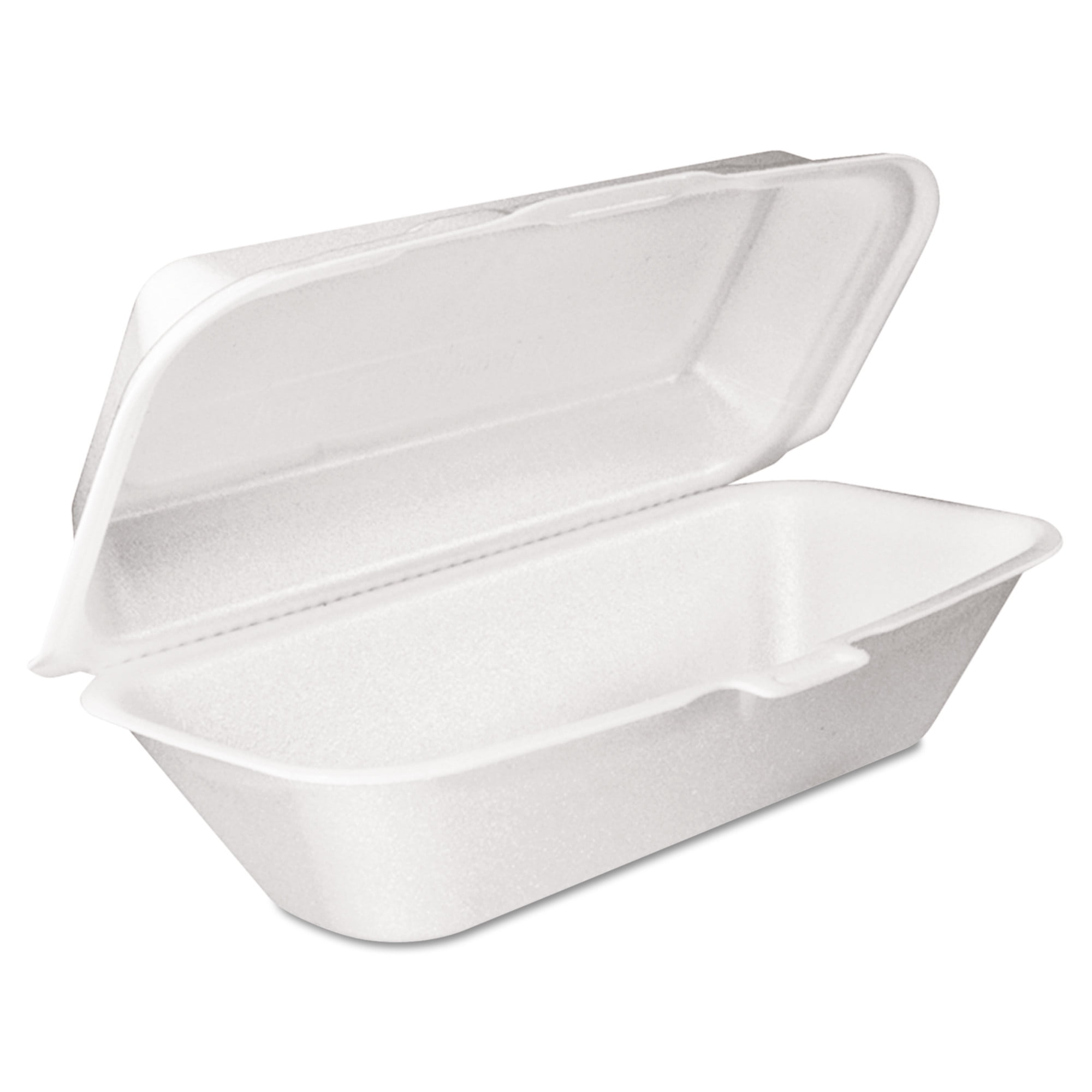 Dart Foam Hinged Lid Container, Hoagie Container with Removable Lid, 5.