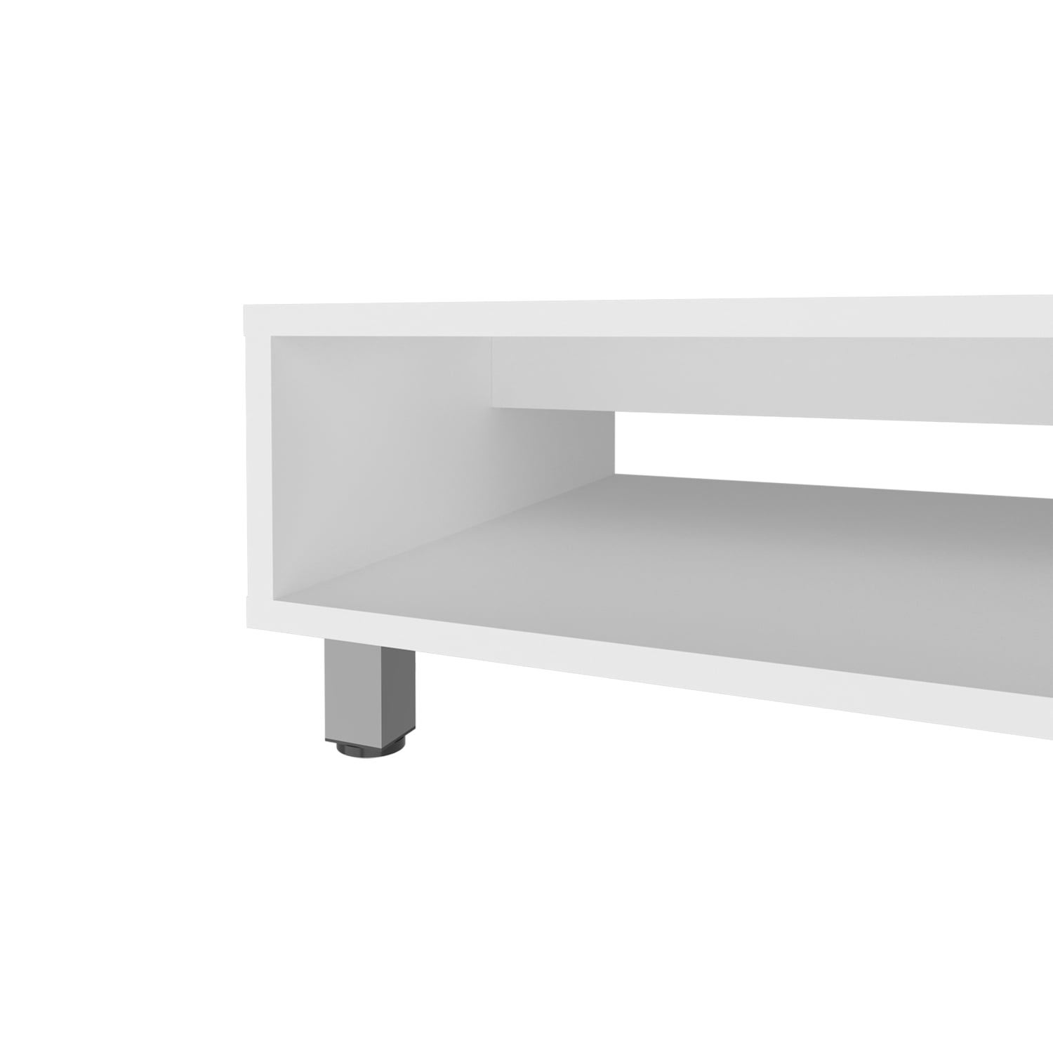 Avondale Coffee Table Modern White Melamine with Open Shelf