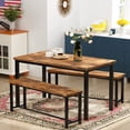 thumbnail image 7 of Recaceik Dining Table Set with Two Benches, Kitchen Table Set for 4-6 Persons,Rustic Brown, 7 of 7