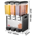 thumbnail image 4 of VEVOR Commercial Beverage Dispenser,3 Tanks 10 L / 10.6 QT Per Tank Juice Dispenser,440W Stainless Steel Ice Tea Drink Machine with 45°F-54°F Cooling Temperature,for Cold Drink Restaurant Bar Party, 4 of 9
