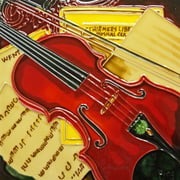 Continental Art Center BD-2136 8 by 8-Inch Red Violin Ceramic Art Tile
