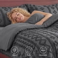 thumbnail image 3 of U by Bedsure Tufted Boho Full Comforter Set, 3 Pieces Farmhouse Shabby Chic Embroidery Bedding Set, Soft Jacquard Dark Grey Comforter for All Seasons, 3 of 10