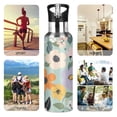 thumbnail image 7 of Yayeee 20oz Insulated Water Bottle Double Wall Stainless Steel with Flip Straw Lid, Floral Pattern, 7 of 7