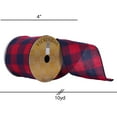 thumbnail image 3 of Vickerman 4" x 10 Yards Red and Dark Blue Plaid Christmas Ribbon, 3 of 3