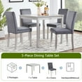 thumbnail image 3 of 5-Piece Counter Height Dining Table Set,Wooden Kitchen Table with Crystal Embellished Edge, 4 Upholstered Chairs, Solid Wood + MDF Construction for Dining Room, Kitchen, Apartment, 3 of 8