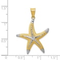 thumbnail image 3 of 14k Yellow with White Rhodium Two-tone Gold Diamond-cut Polished Starfish Pendant, 3 of 4