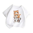 thumbnail image 2 of WhouRiu Big Girls' T Shirts Cute Cat Printed Short Sleeve Tee Tops Child Casual Loose Basic Tees White,Sizes 11-12, 2 of 4