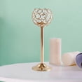 thumbnail image 3 of Candelero de cristal Candelero de diamante hogar candeliere decorativo Luz de para el Festival de cumpleaños de comedor 24cm Dorado, 3 of 8