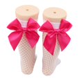 thumbnail image 3 of Chaussettes en Résille pour Femmes Chaussettes Hautes en Maille avec Noeud en Satin, 3 of 6