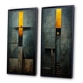 thumbnail image 3 of Designart "Indigo Stairway Minimal Grace III" Modern Geometric Framed Wall Art Set Of 2 - Modern Gold Frame Gallery Set For Office Decor, 3 of 6