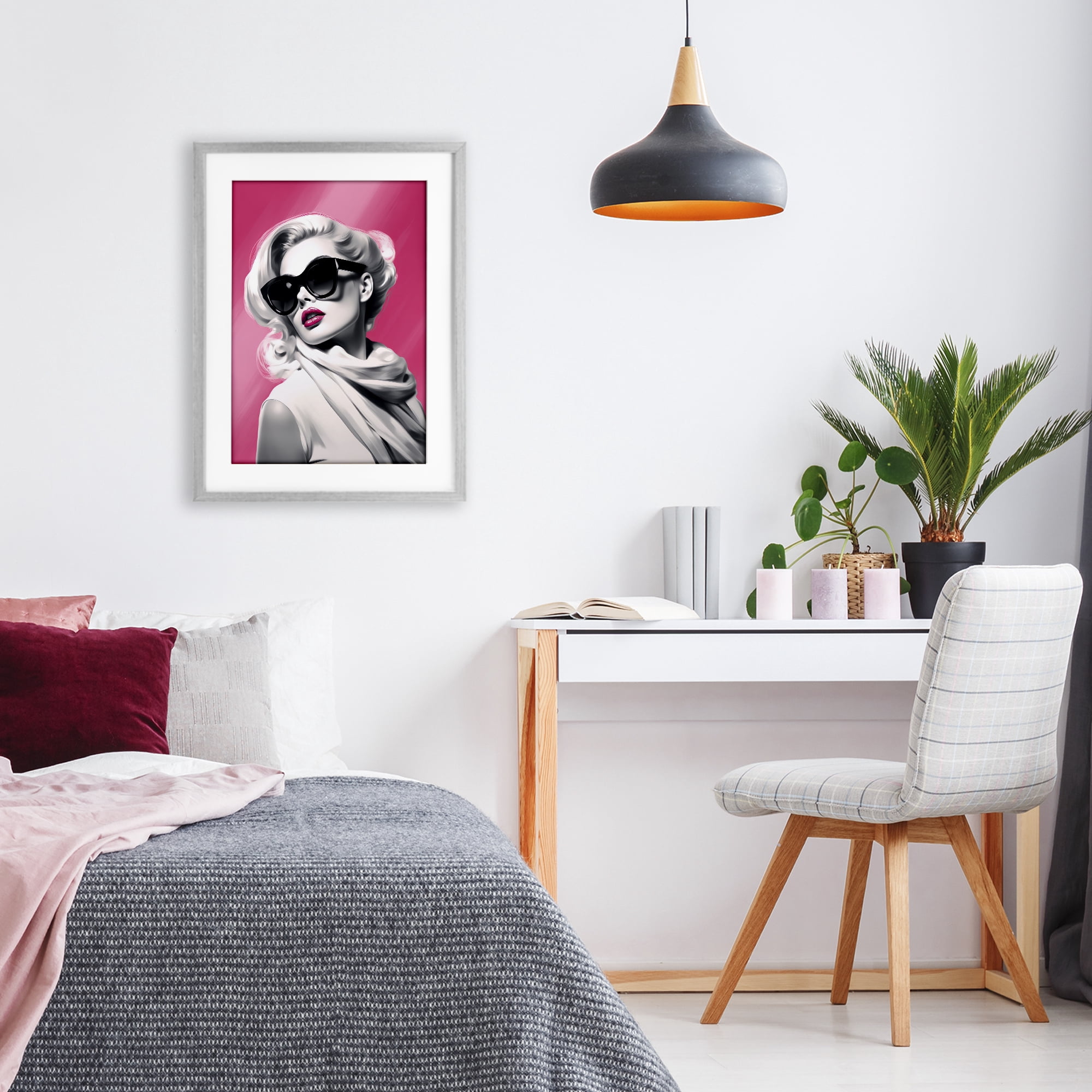 Stupell Industries Vintage Retro Chic Portrait Gray Framed Print Under Glass, design by Andrea Haase